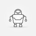 Robot concept icon or logo element in thin line style Royalty Free Stock Photo