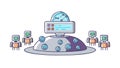 Robot Control System, Symbolizing Automation and Advanced Robotics, vector design Generative AI Royalty Free Stock Photo