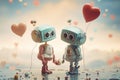 robot couple in valentine day