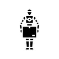 robot courier autonomous delivery glyph icon vector illustration Royalty Free Stock Photo