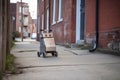 robot courier avoiding obstacles on sidewalk