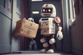 robot courier delivering urgent document to hospital in the nick of time