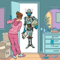 Robot courier in a medical mask, safe delivery in quarantine