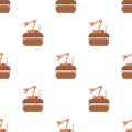Robot crane pattern seamless vector Royalty Free Stock Photo