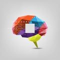 Robot creative polygon brain connection. Abstract idea communication cpu processing technology. Artificial intelligence computer