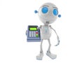 Robot with credit card reader Royalty Free Stock Photo