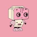 Robot. Cute artificial robotic character. Hand drawn Vector illustration.