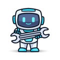 Robot cute mascot design illustration