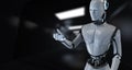 Robot Cyborg 3d render on blurred background. Innovation technology robotisation