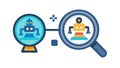 Robot Data Analysis: Automated Research Intelligence vector design Generative AI Royalty Free Stock Photo