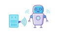 Robot Data Connection and Server Access Icon, vector design Generative AI Royalty Free Stock Photo
