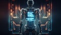robot data flow concept networking. Royalty Free Stock Photo