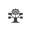 Robot with a decision tree symbol vector icon