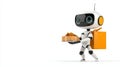Robot delivering food with packaging Royalty Free Stock Photo