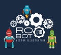 Robot design over blue background vector illustration Royalty Free Stock Photo