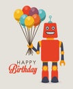 Robot design over gray background vector illustration Royalty Free Stock Photo