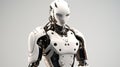 Futuristic Victorian White Robot On Gray Background Royalty Free Stock Photo