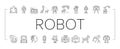 Robot Development And Industry Icons Set Vector