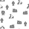 Robot Development And Industry vector seamless pattern