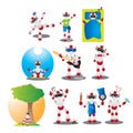 robot with different actions. Vector illustration decorative design Royalty Free Stock Photo