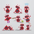 robot with different actions. Vector illustration decorative design Royalty Free Stock Photo