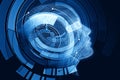 Robot with digital blue brain