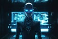Robot digital guard cyber. Generate Ai Royalty Free Stock Photo