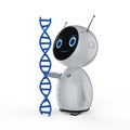 Robot with dna helix Royalty Free Stock Photo