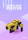 Robot dog poster for print and design. Vector illustration.