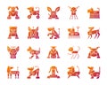 Robot Dog simple gradient icons vector set Royalty Free Stock Photo