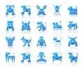 Robot Dog simple gradient icons vector set Royalty Free Stock Photo