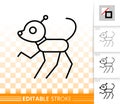 Robot Dog simple black line vector icon Royalty Free Stock Photo