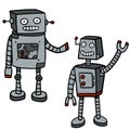 Robot. Doodle character. Friendly Mechanism. Cartoon illustration