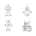 Robot doodles set.