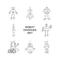 Robot doodles set.