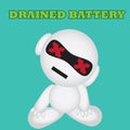 robot with drained battery. Vector illustration decorative design