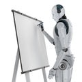 Robot drawing on canvas Royalty Free Stock Photo