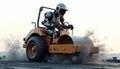 Robot Operating Road Roller Royalty Free Stock Photo