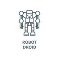 Robot,droid vector line icon, linear concept, outline sign, symbol Royalty Free Stock Photo