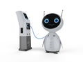 Robot with electric charging station Royalty Free Stock Photo