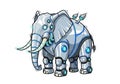 Robot elephant illustration, featuring mechanical elements and armor plating. The Royalty Free Stock Photo