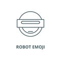 Robot emoji vector line icon, linear concept, outline sign, symbol Royalty Free Stock Photo