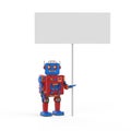 Robot with empty banner