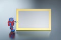 Robot with empty white board