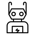 Robot energy icon outline vector. Cute toy