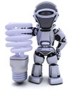 Robot with energy saving lightbulb