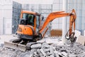 Robot Equipment is destroying the floor In construction zone Royalty Free Stock Photo