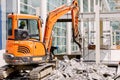 Robot Equipment is destroying the floor In construction zone Royalty Free Stock Photo