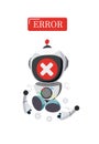 Robot error character vector design. Mascot ai tech for website warning.