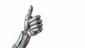 A robot extends its hand, mechanical fingers giving thumbs up, Generative AI